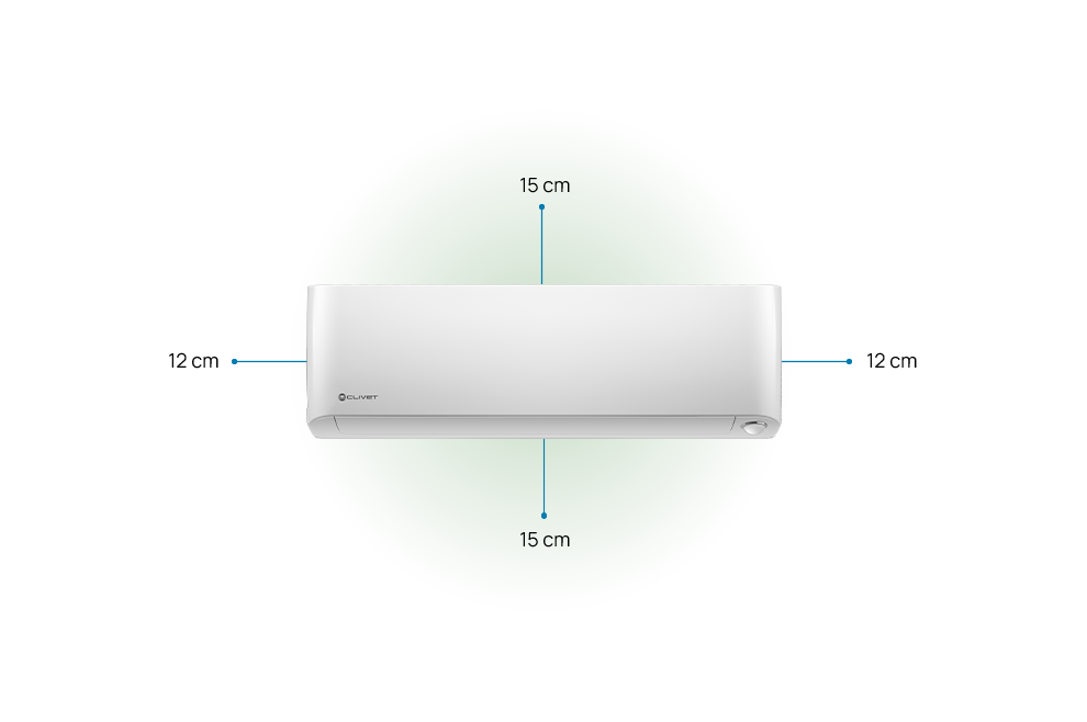 STELVIO: distances to be maintained 12cm at the sides, 15cm above and below